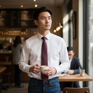 Yves Saint Laurent Mens Burgundy Wool Tie Classic Style